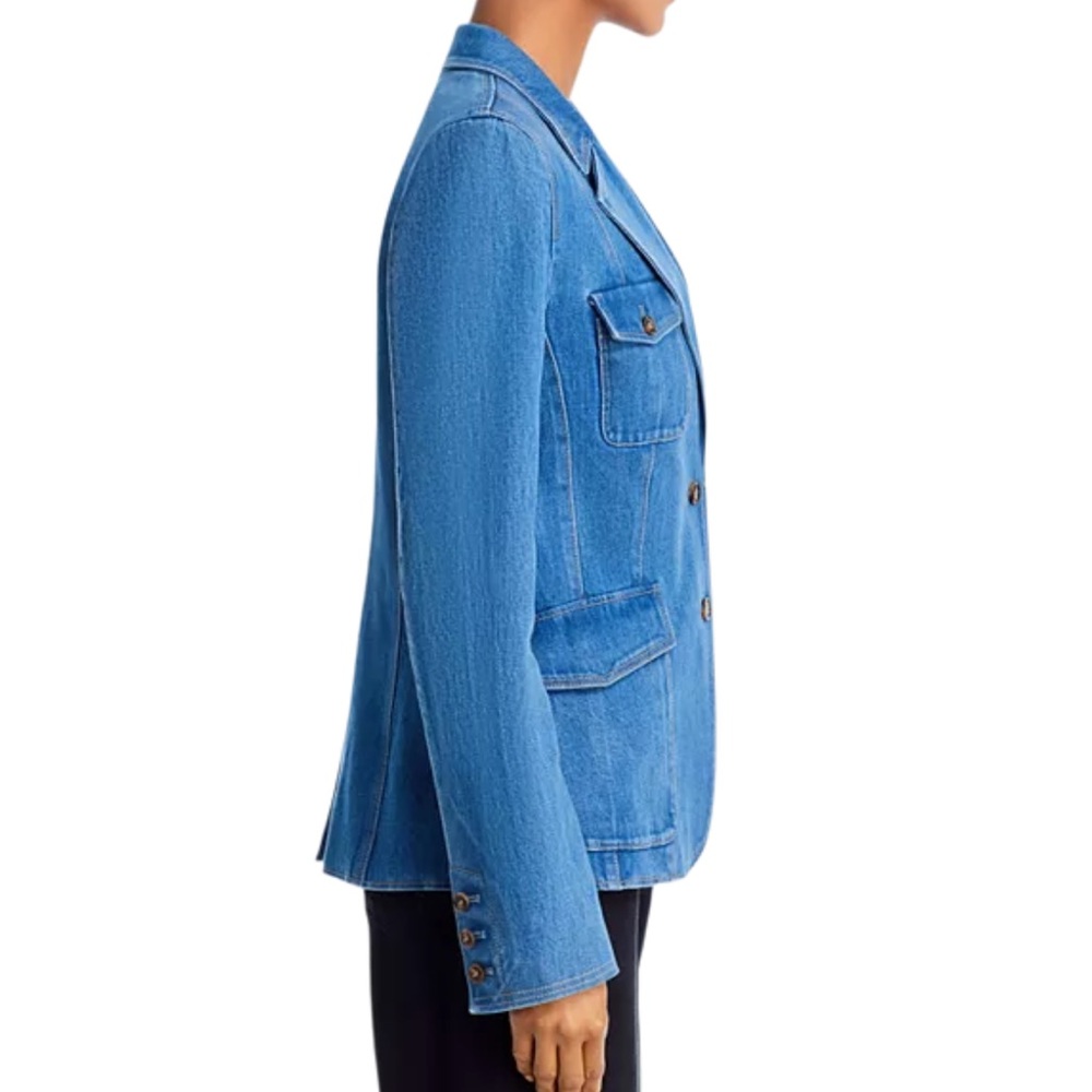 💙 PAIGE Romona Denim Blazer Size 4 💙 - Picture 9 of 15